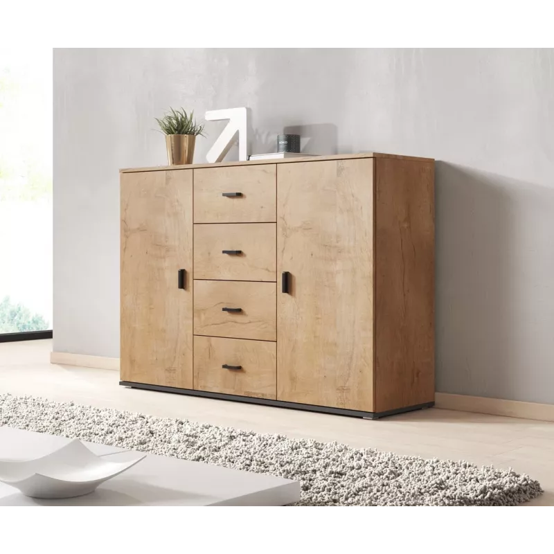 Cama living room sideboard UNI lefkas oak/Melns