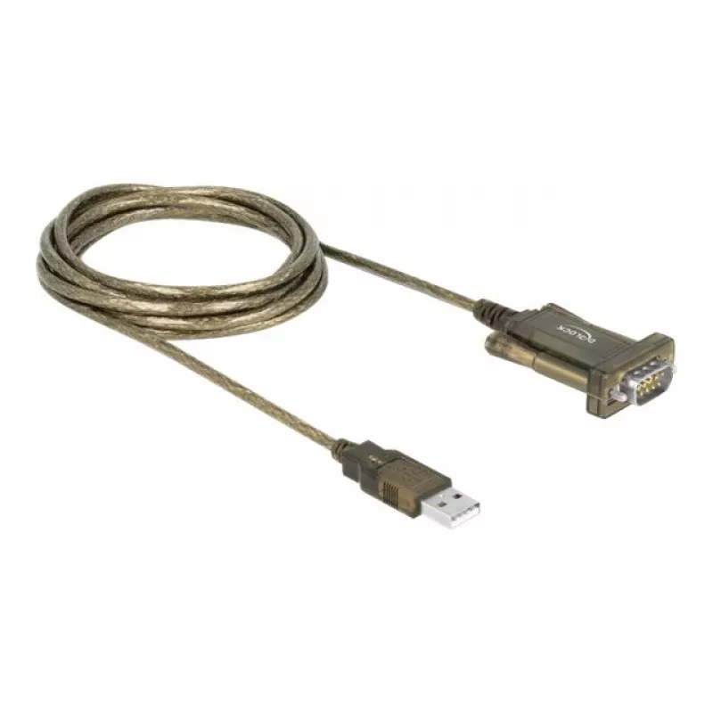 Seriālais kabelis DeLOCK 64073 USB Type-A DB-9 caurspīdīgs 2 m
