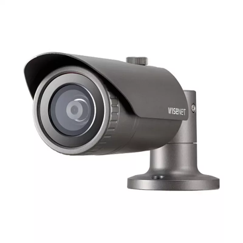 Bullet IP drošības kamera Hanwha Wisenet QNO-6012R1 — 2,8 mm, 1920×1080, iekštelpām/ārtelpām, griestu/galda stiprinājums, melna