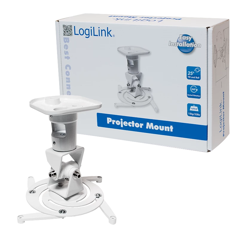 Griestu stiprinājums LogiLink BP0003, maksimālā slodze 15 kg, balts