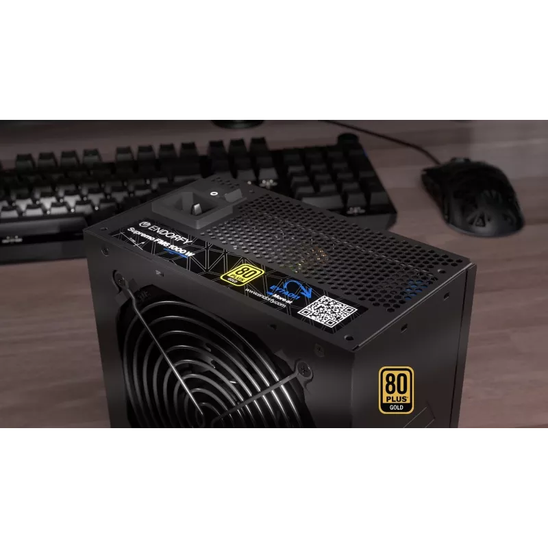 Barošanas bloks Endorfy Supremo FM6 1000W, 80 PLUS Gold, ATX 3.1, modulārs, melns