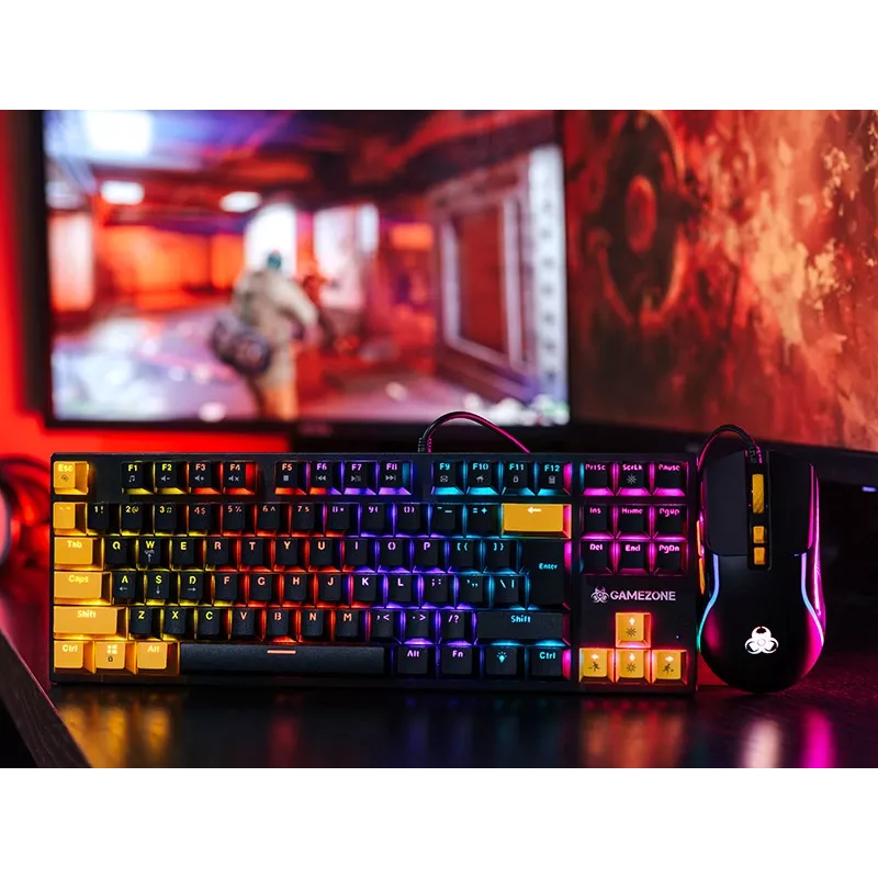 Tracer HORNET 87 tastatūra ar peli Gaming USB QWERTY angļu melna, dzeltena