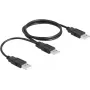 DeLOCK USB 2.0 kabelis Type-A uz 2 x Type-A 70 cm melns