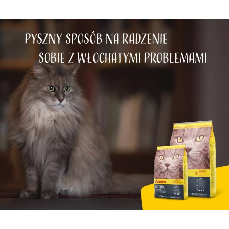 Sausā kaķu barība JOSERA Catelux pieaugušiem kaķiem pīle mājputni 2 kg — sausā barība, 32% proteīna, 20% tauku