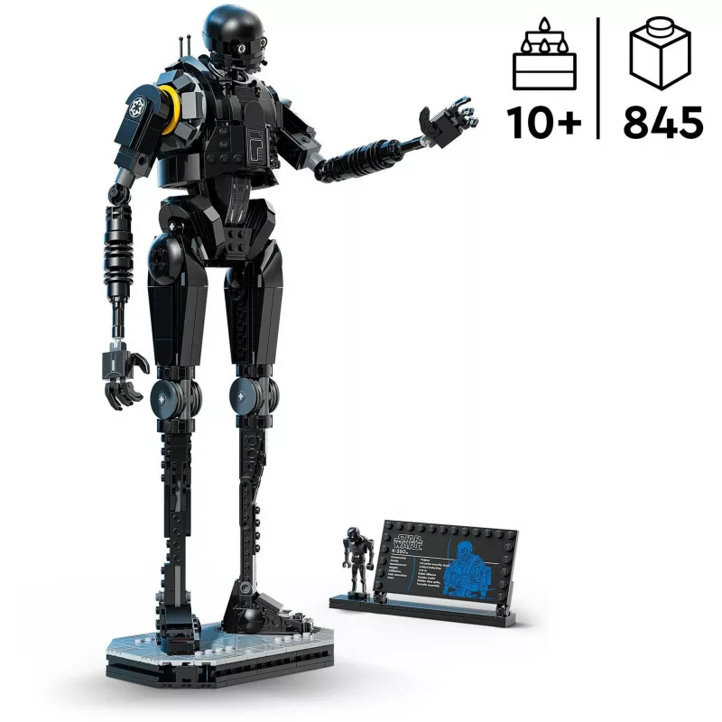 Saliekamā figūra LEGO Star Wars drošības droida K-2SO 75434 — 845 detaļas, 410 mm augstums, vecums 10+