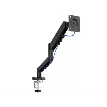 Monitora svira TRACER Pivot Master TRAUCH47659 — regulējams augstums, noliec/grozāms, VESA 100×100, līdz 9 kg, 13–32 collu ekrāniem, uzstādāms uz galda, melna