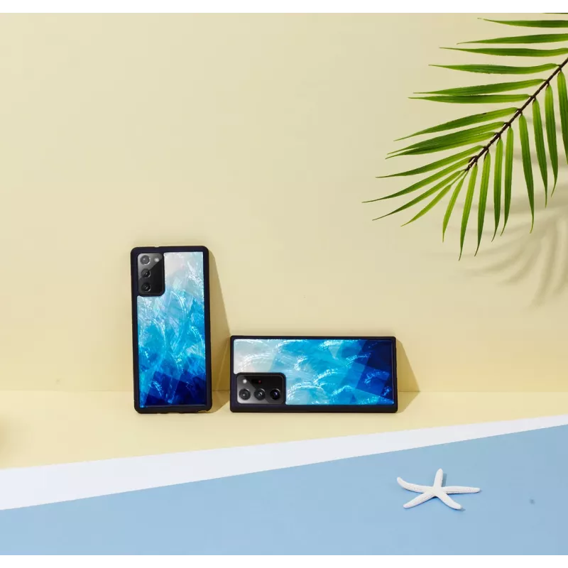 Aizsargmacis iKins Samsung Galaxy Note 20 — zils ezers un melns, plāns vāciņš