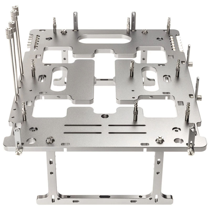 Benchtable korpuss Streacom BC1 V2 – atvērts testēšanas/bench šasija, titāna krāsa