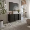 Kumode Cama Meble VOLARE 151 x 39 x 75 cm, melna / San Sebastian