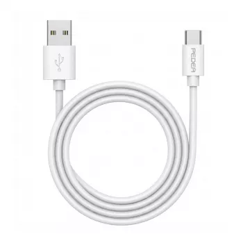 PEDEA Fast-Charging- and Data kabelis USB-A/USB-C®, 1m, Balts (60040121)