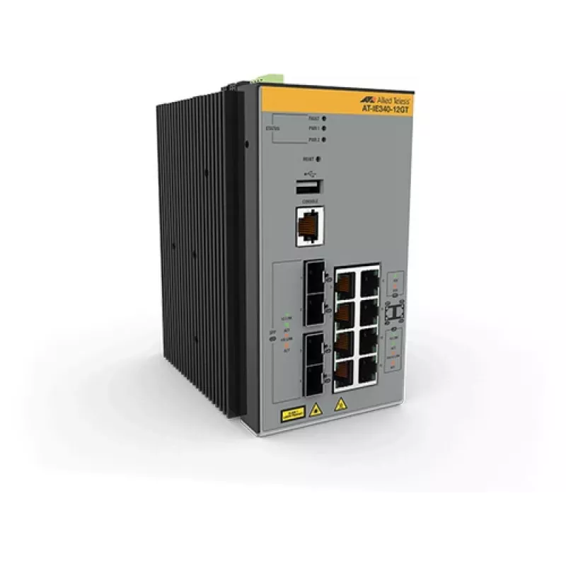 Allied Telesis AT-IE340-12GT-80 Managed L3 Gigabit Ethernet (10/100/1000) Pelēks