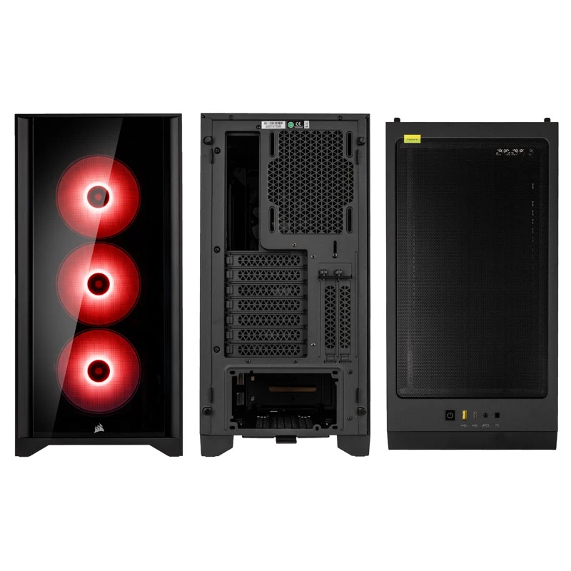 CORSAIR iCUE 4000X RGB rūdīta stikla vidējā torņa melns korpuss