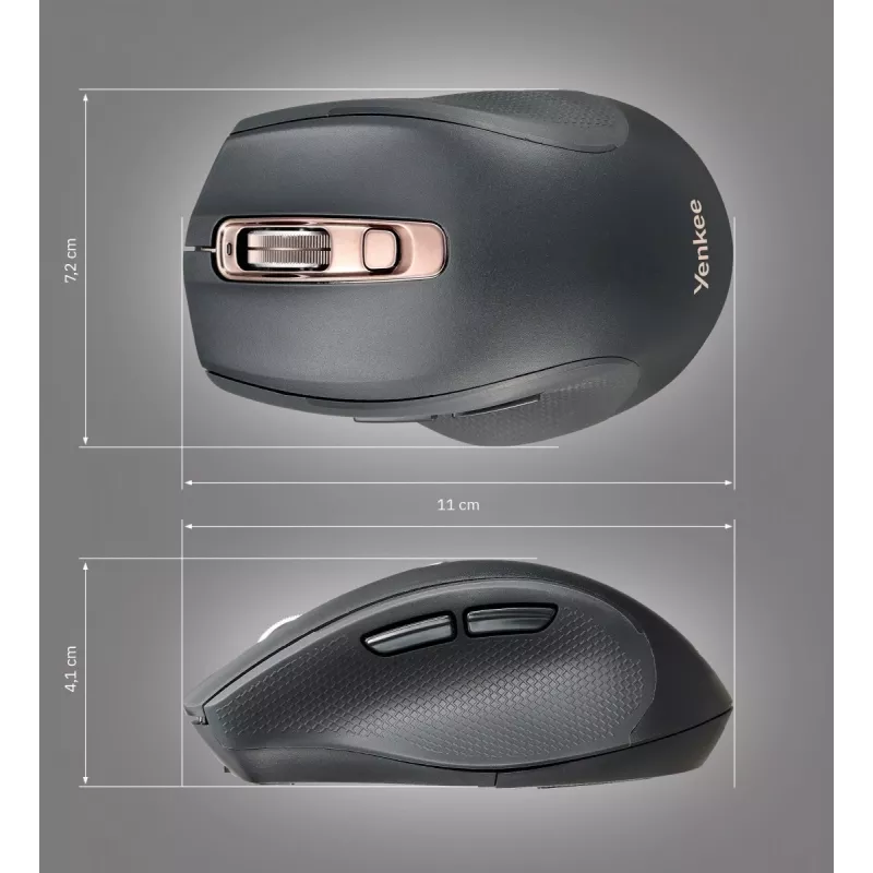 YENKEE YMS2090 NEO PRO divu režīmu bezvadu pele, Bluetooth + USB A/C, uzlādējama