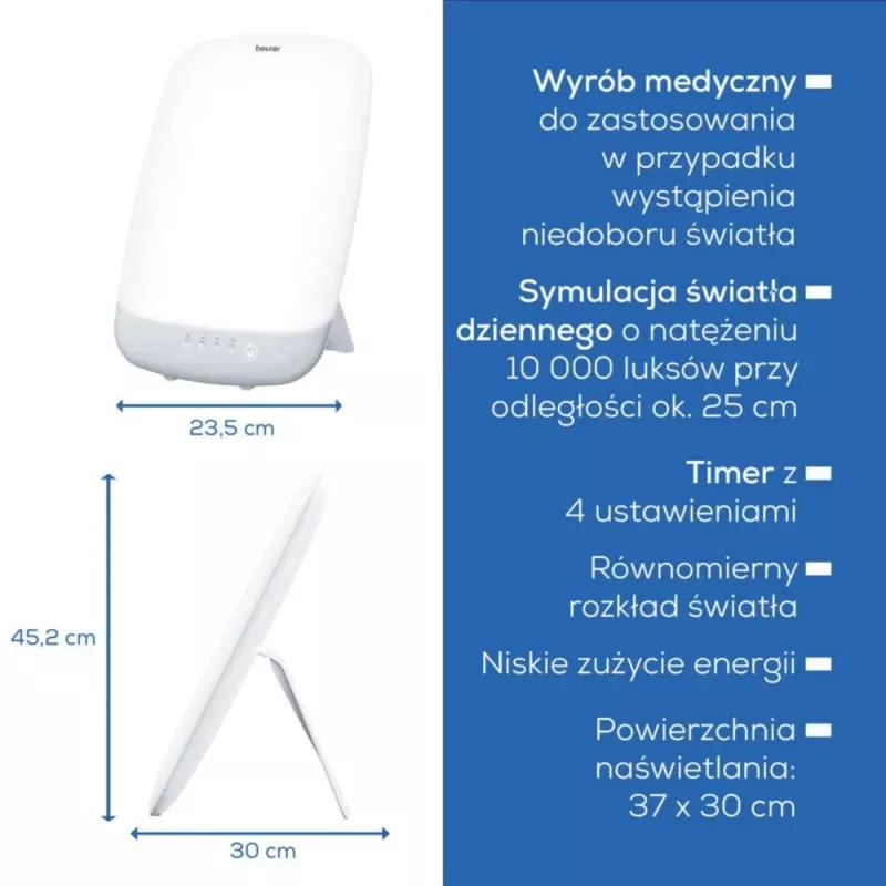 Dienasgaismas lampa Beurer TL85 10000 luksi regulējams spilgtums, modelis 608.42