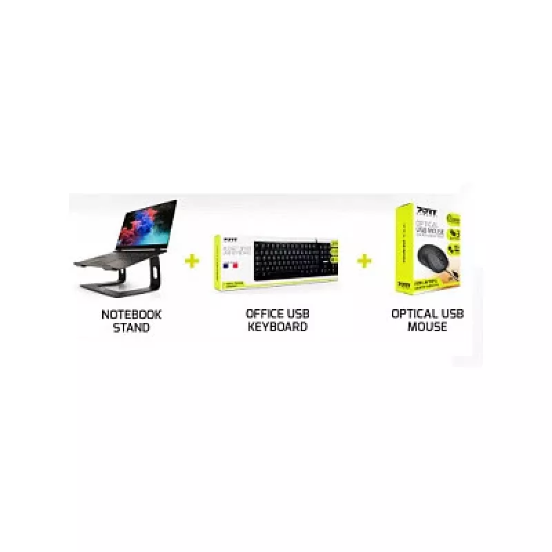 Tastatūras un peles komplekts Port Designs 501896 — vadu USB, kabelis 1,5 m, birojam, melna