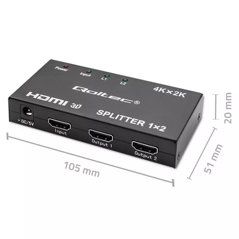 Aktīvs HDMI sadalītājs 2 x HDMI 4Kx2K, 3,4 Gbps