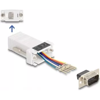 DeLOCK D-Sub 9 kontaktu spraudnis uz RJ12 ligzdas komplekts balts