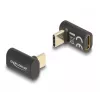 DeLOCK adapteris USB 40 Gbps USB Type-C PD 3.0 100 W vīrišķais uz sievišķo leņķveida 8K 60 Hz