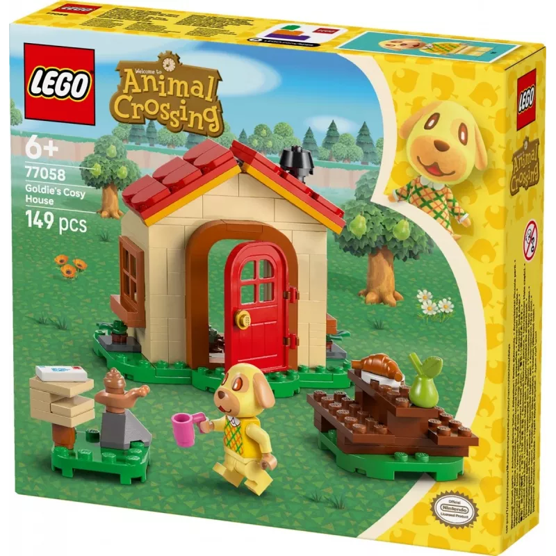 Konstrukciju rotaļlieta LEGO Animal Crossing Mājīgā māja 77058, 149 gabali, 1 minifigūra, izmērs 120×90×70 mm