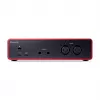 Audio interfeiss Focusrite Scarlett 2i2 4. paaudze — 2-ieeju/2-izeju USB-C, 24 bitu/192 kHz, 69 dB priekšpastiprinātāji, galda, melns/sarkans