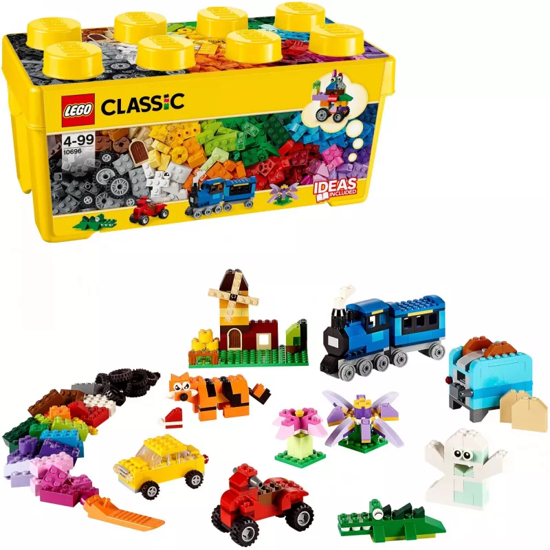 LEGO 10696 Classic Medium Creative Brick Box — viegla rotaļlietu uzglabāšana, krāsainu ķieģeļu būvēšanas komplekts bērniem, zēniem un meitenēm no 4 gadu vecuma