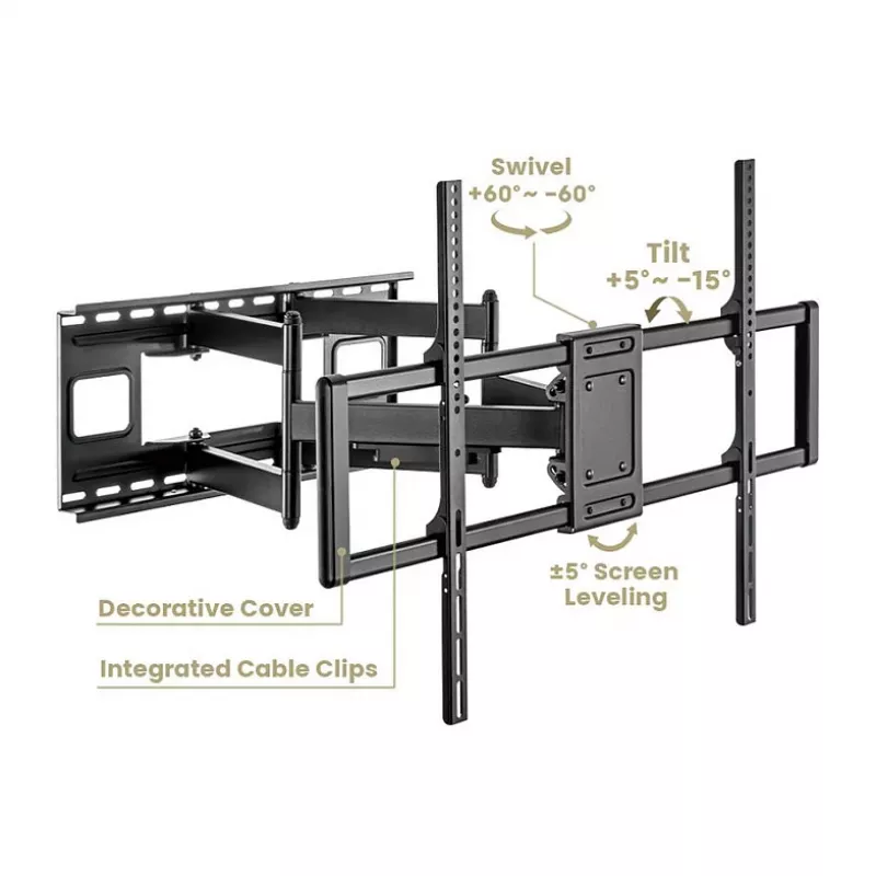 VALUE lielas slodzes TV sienas stiprinājums Full-Motion