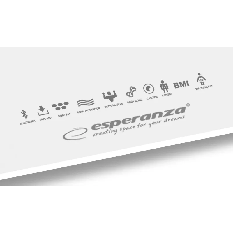 Esperanza EBS016W personīgie svari Square White Electronic personīgie svari