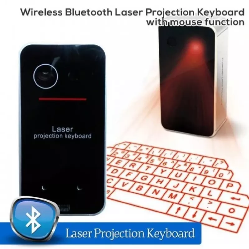 Lāzerprojekcijas tastatūra Doy modelis kompakta pārnēsājama virtuālā Bluetooth tastatūra