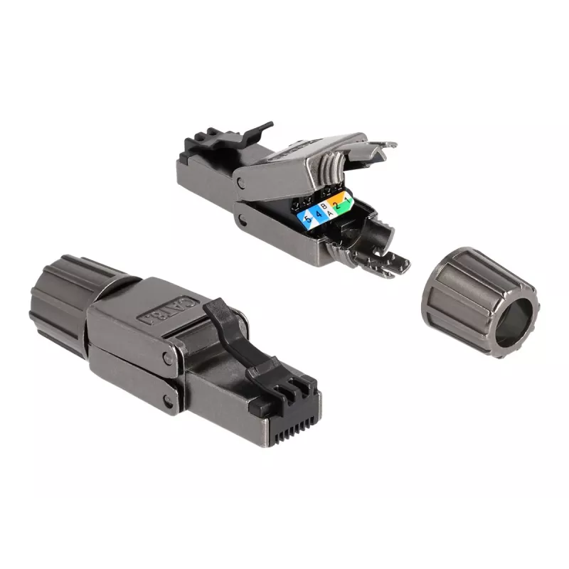 Tīkla kabelis DeLOCK RJ45 spraudnis Cat.8.1 STP bez instrumentiem Melns