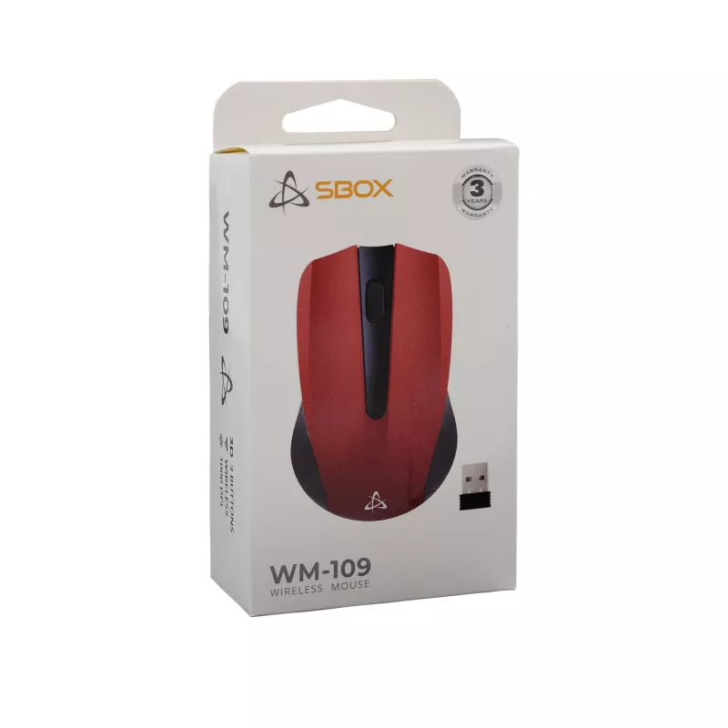 Pele SBOX WM-109 bezvadu USB Type-A sarkana