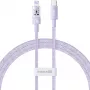 USB-C uz Lightning ātrās uzlādes kabelis Baseus Gem 1 m 20 W violets, neilona apvalks, 7 kontaktu Lightning