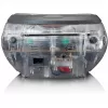 Portatīvs radio CD atskaņotājs Lenco SCD-24TR — FM, 4 W izejas jauda, LCD, teleskopiskā antena, maiņstrāva/līdzstrāva, 6×C baterijas