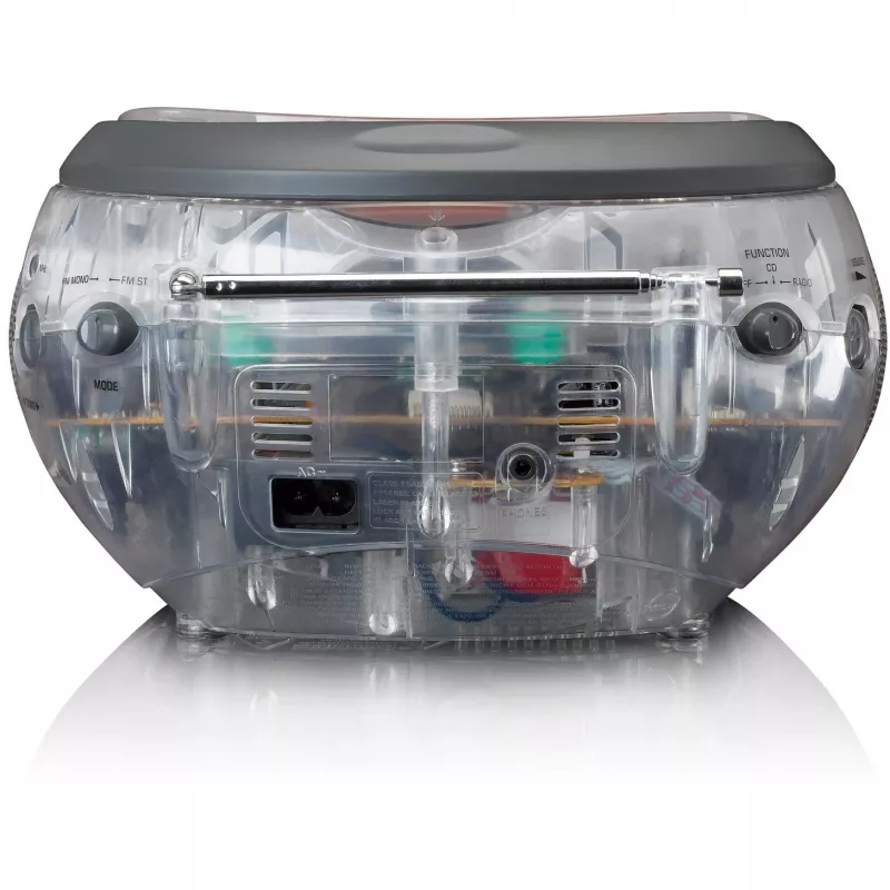 Portatīvs radio CD atskaņotājs Lenco SCD-24TR — FM, 4 W izejas jauda, LCD, teleskopiskā antena, maiņstrāva/līdzstrāva, 6×C baterijas
