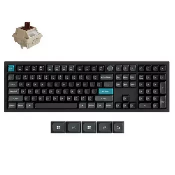 Mehāniskā pilna izmēra tastatūra Keychron Q6 Ultra 8K — USB, RF bezvadu, Bluetooth, RGB LED, Melna