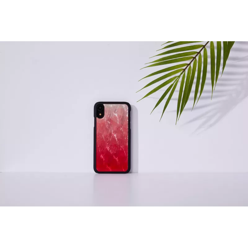 iKins viedtālruņa maciņš iPhone XR — rozā ezera un melnā divu toņu aizsargvāciņš
