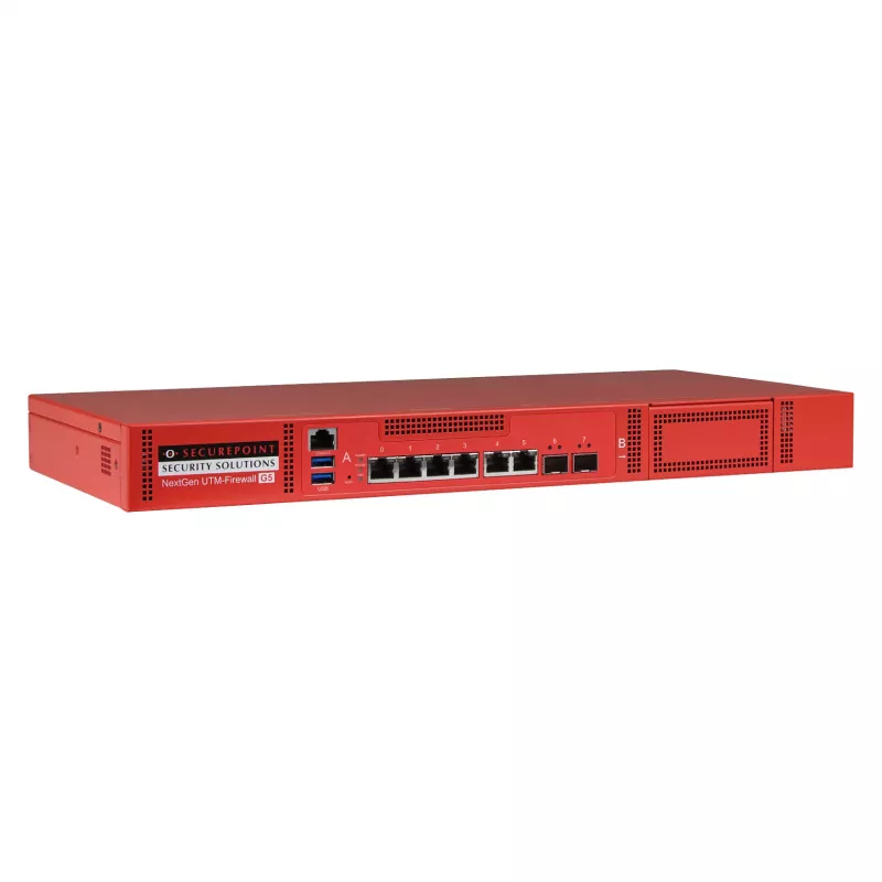 Securepoint RC300S G5 drošības UTM ierīce, 13 Gbit/s, 1,5 Gbit/s, 100 lietotājs(i), AES, vadu, RJ-45