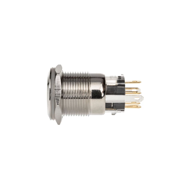 DimasTech vandāļizturīga spiedpoga 19 mm Silverline Dot RGB PD210