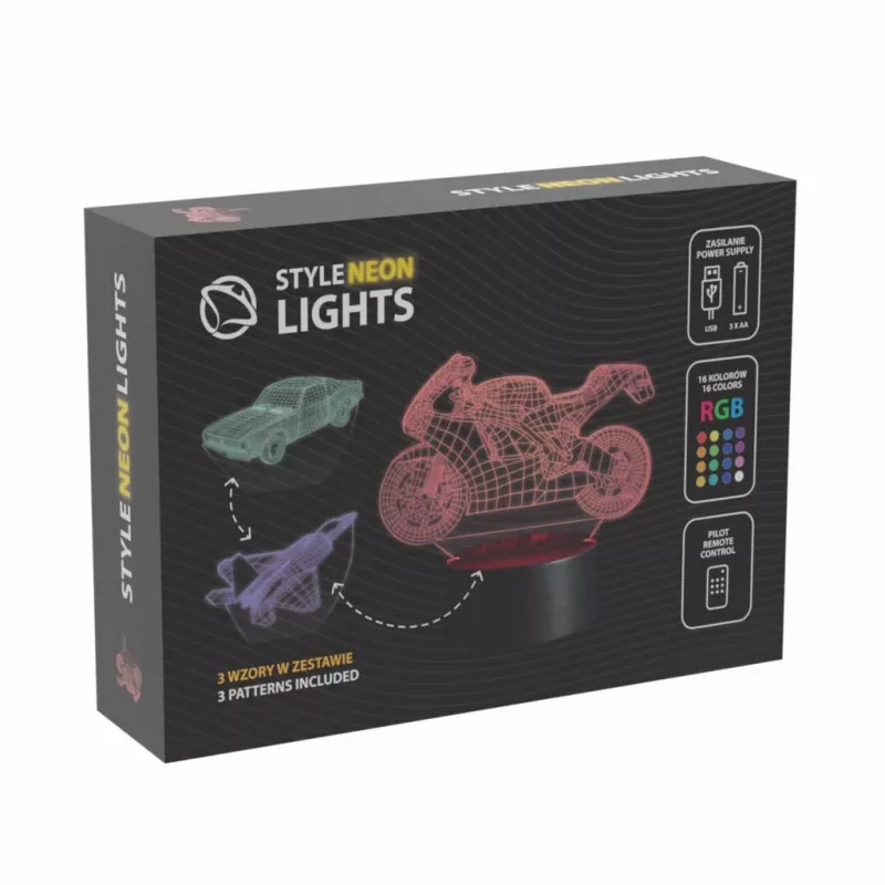 LED transportlīdzekļa dekoratīvā lampa MANTA SNL121RGB RGB 3D gaisma automašīnām un motocikliem
