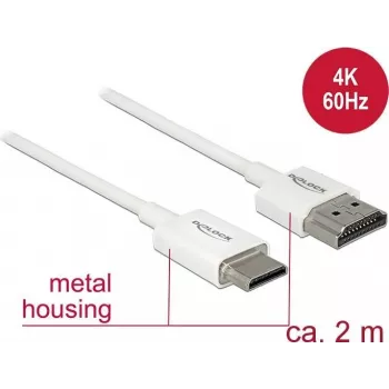 HDMI kabelis DeLOCK 85144 2m HDMI Type A Type C balts