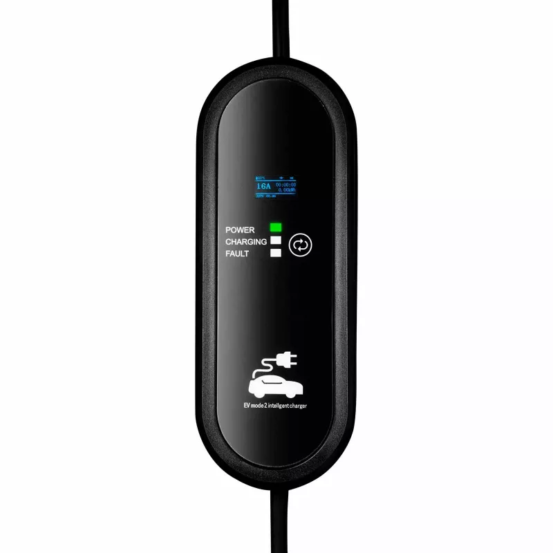Akyga AK-EC-19 elektromobiļa lādētājs Type 2 LCD 1 fāze 16A 3.8kW 5m
