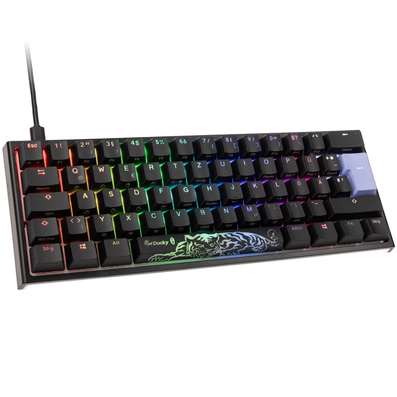Ducky DKON2061ST tastatūra spēlēm USB QWERTZ vācu balta