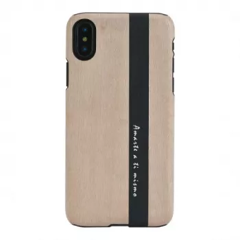Viedtālruņa maciņš man and wood iPhone X/XS — melna āda