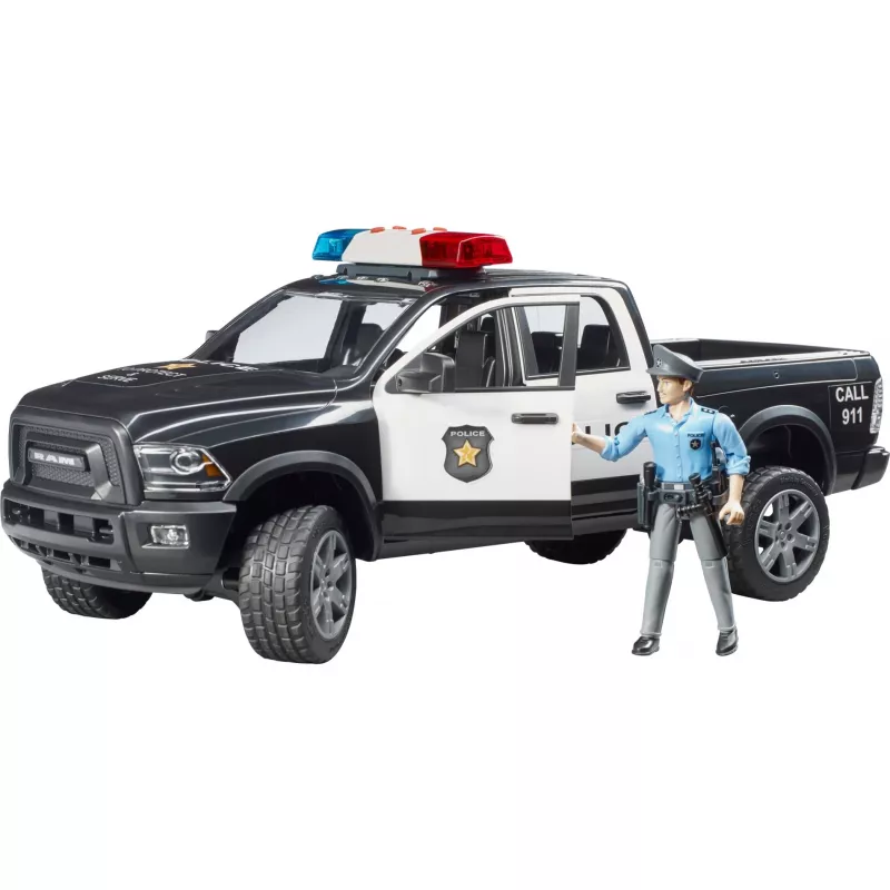 Rotaļu policijas pikaps BRUDER RAM 2500 Police 02505 – mēroga modelis, spēļu auto