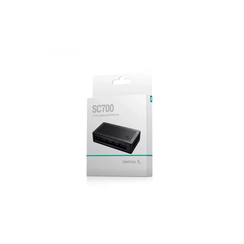 DeepCool RGB Hub SC700 12-Port Addressable RGB Hub, 12 ARGB 3-pin Ports, Magnetic Mount, Melns, 45×84×15 mm