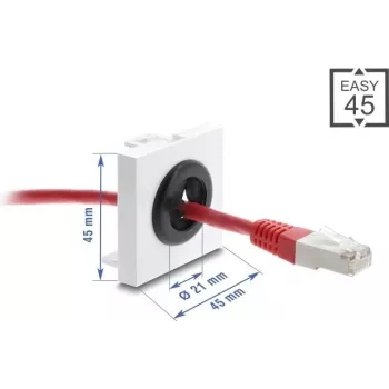 Kabeļu blīvgredzens DELOCK Easy 45, 21 mm diametrs, galda/skaldvirsmas kabeļu ievads