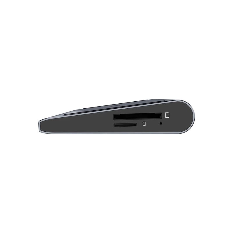 KVM slēdzis Unitek D1106AGY01 USB-C trīskāršs 4K dokstacija ar KVM, 3x USB-A, 5x USB-C, HDMI×2, DP×1, RJ-45, SD lasītājs, 3840×2160@60Hz, alumīnijs
