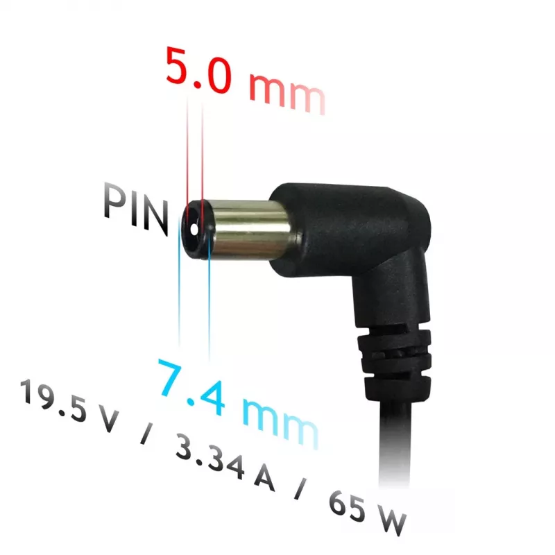 Akyga AK-ND-05 portatīvā datora barošanas adapteris 65W 19.5V 3.34A DELL, 1.2m kabelis, melns