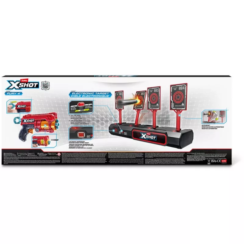 XSHOT Interaktīvais mērķis & Fury 4 2-Pack, šautriņu blasters