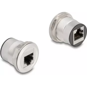 DeLOCK 88190 kontaktligzda 2 x RJ-45 melna sudrabota