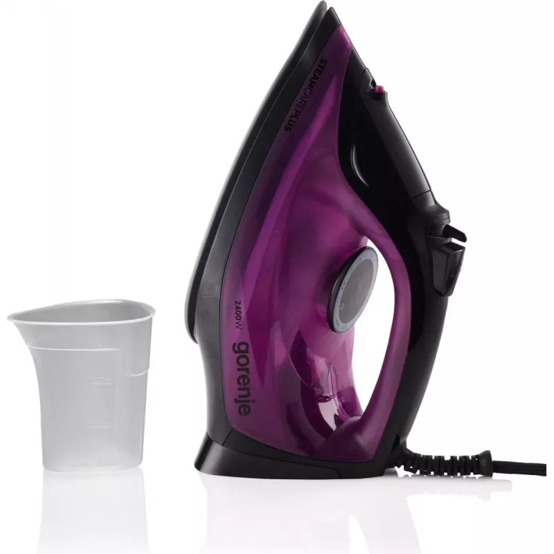 Gorenje SIK2400BKV tvaika gludeklis, 2400 W, ūdens tvertnes tilpums 450 ml, nepārtraukts tvaiks 40 g/min, automātiska izslēgšanās, violets/melns